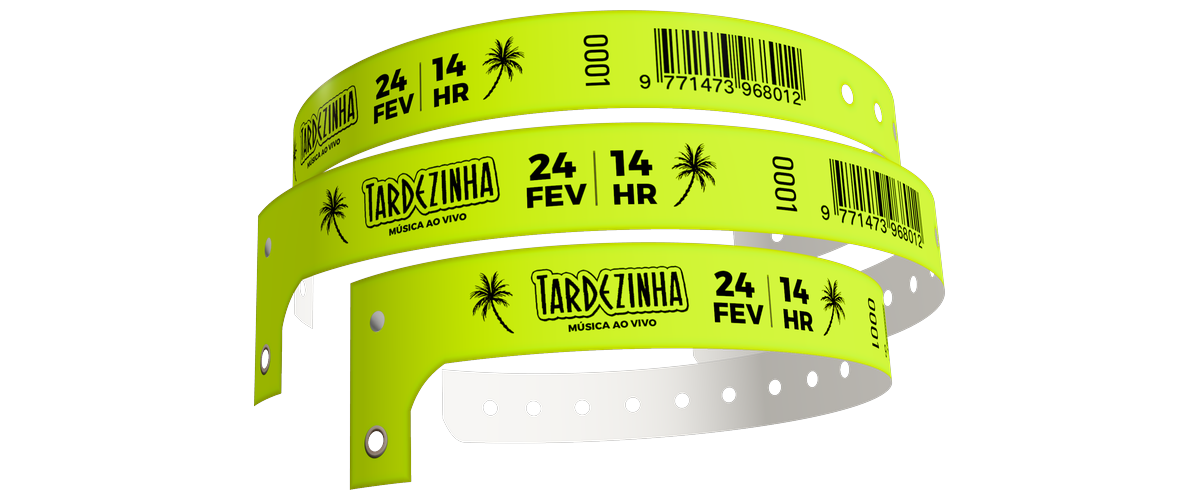 Pulseira PVC Fina Amarela