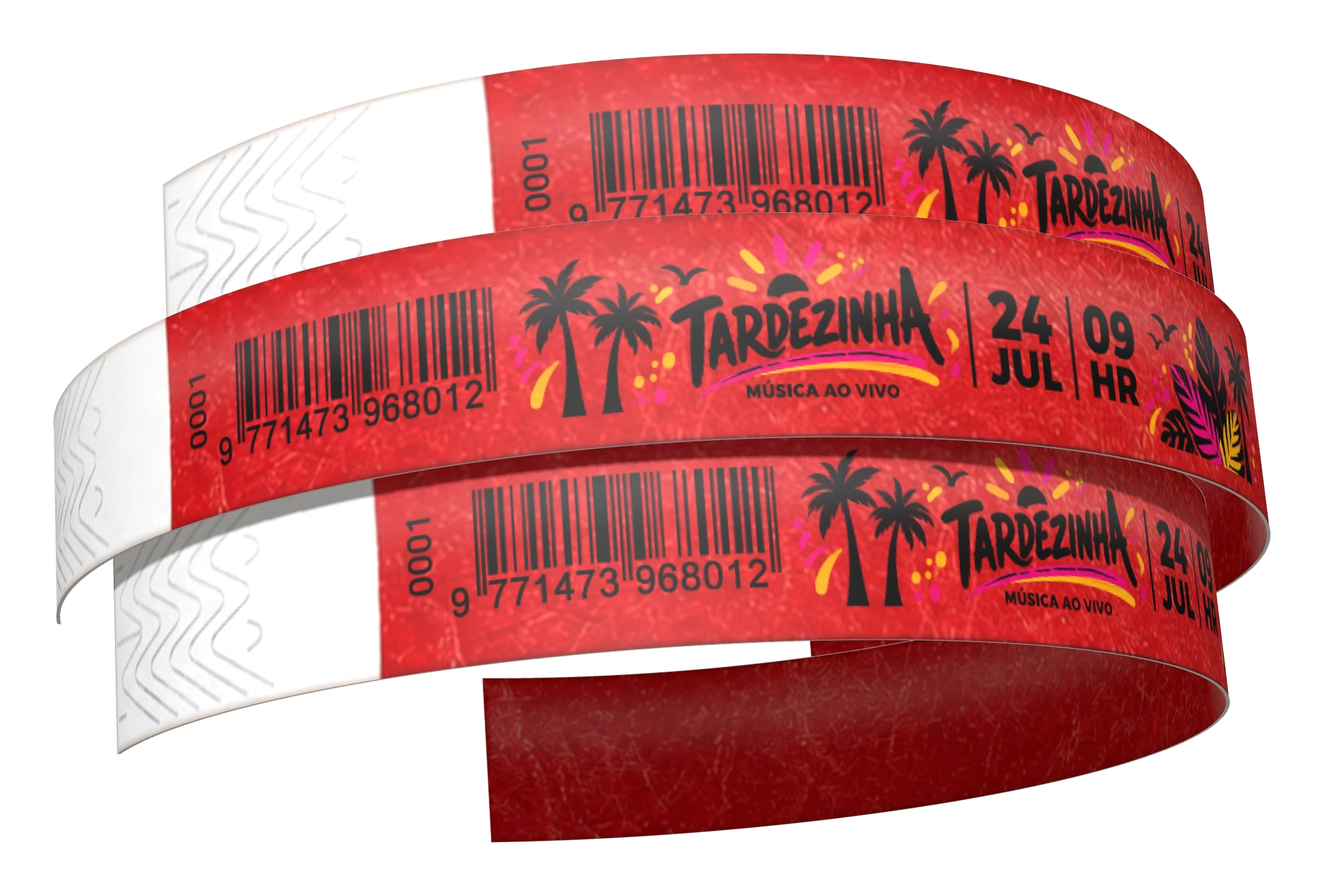 Pulseira Tyvek Vermelho Escuro